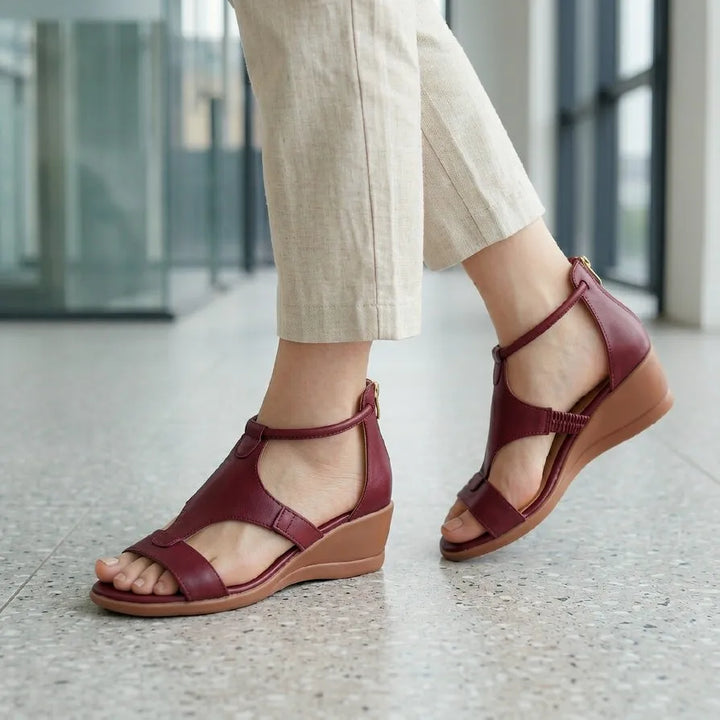 Women's Platform Heeled Sandals with Padded Footbed