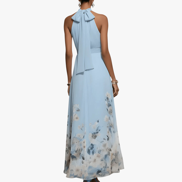 Women's  Elegant Maxi Summer Dress with Halter Neck