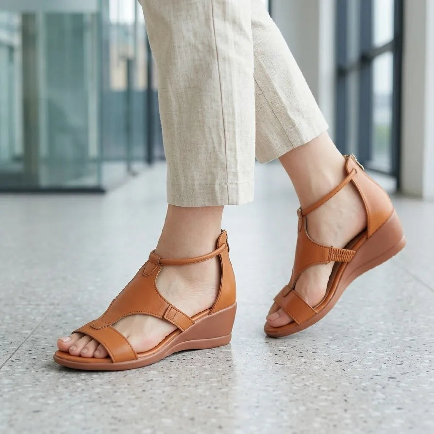 Women's Platform Heeled Sandals with Padded Footbed