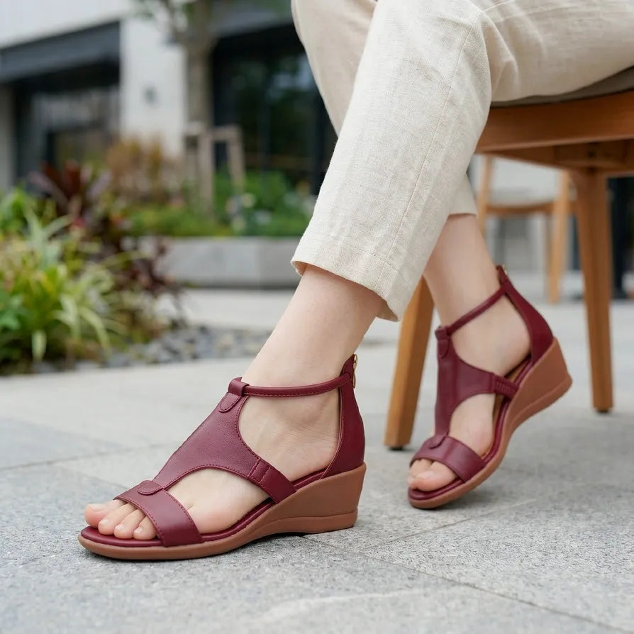 Women's Platform Heeled Sandals with Padded Footbed