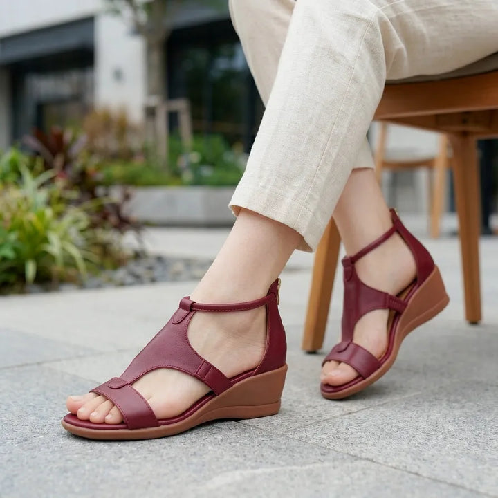 Women's Platform Heeled Sandals with Padded Footbed
