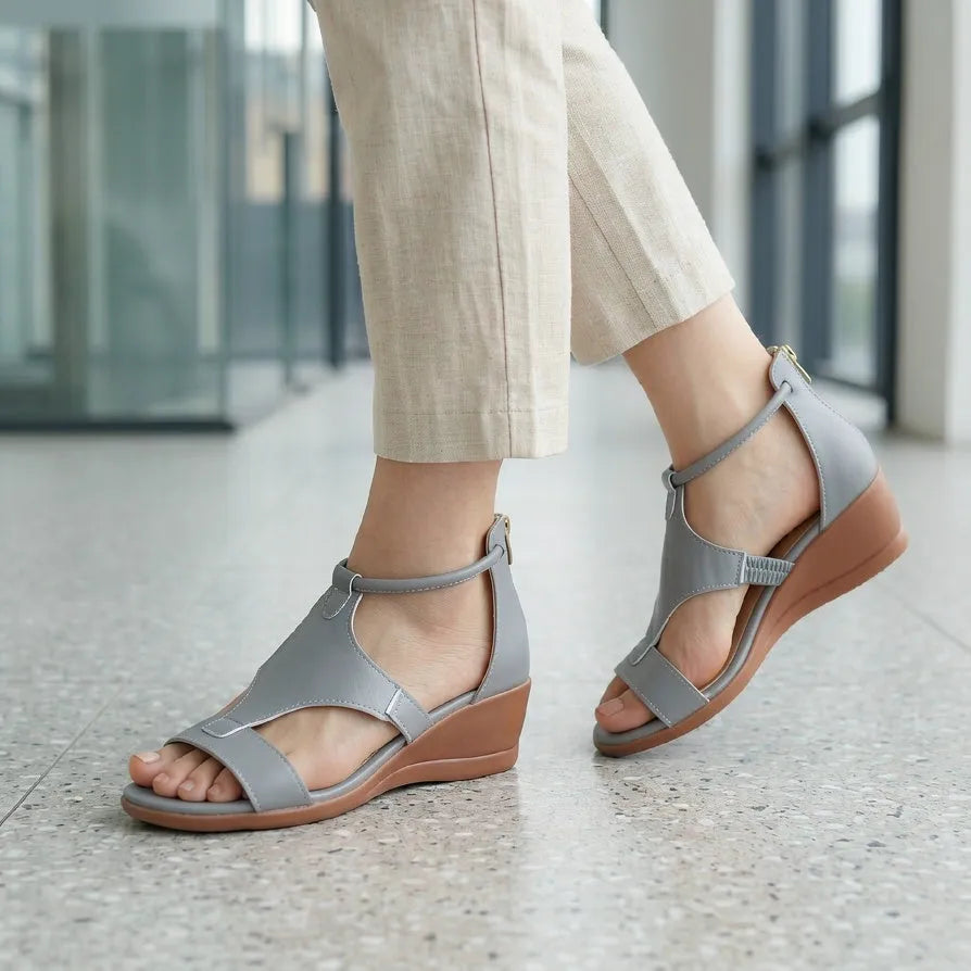 Women's Platform Heeled Sandals with Padded Footbed