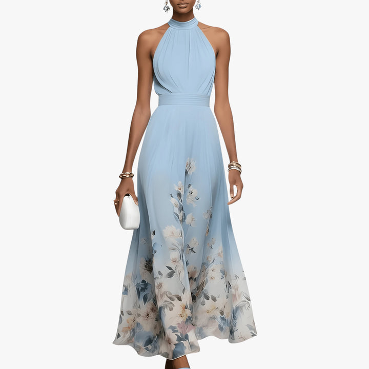 Women's  Elegant Maxi Summer Dress with Halter Neck