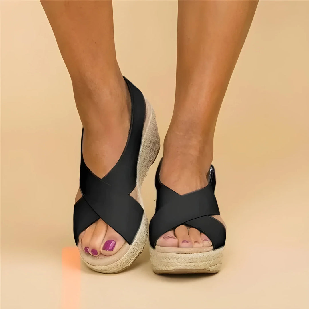 Women's Soft Platform Sandals with Adjustable Strap and Cushioned Footbed