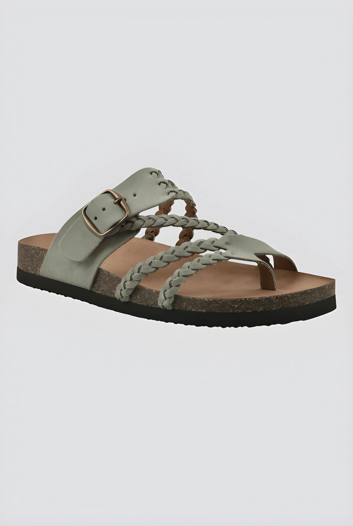 Women's Flat Sandals with Arch Support and Adjustable Strap