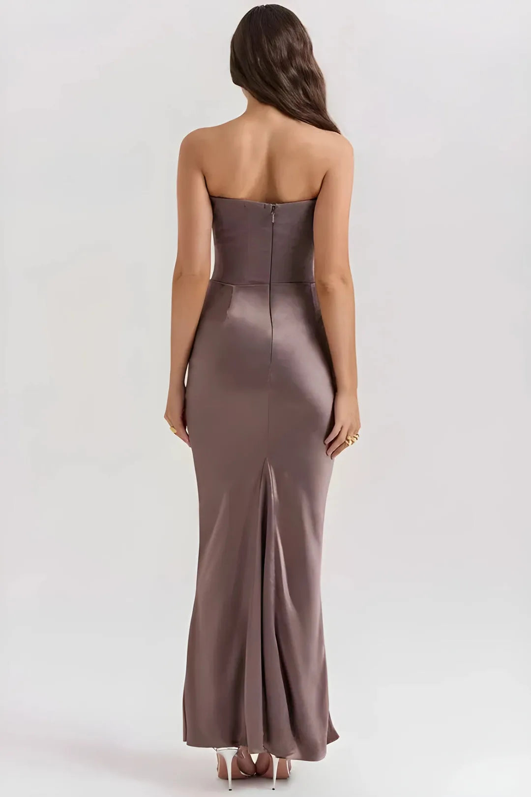Women's Elegant Stunning Maxi Dress with Corset Bodice and Pleated Waistband