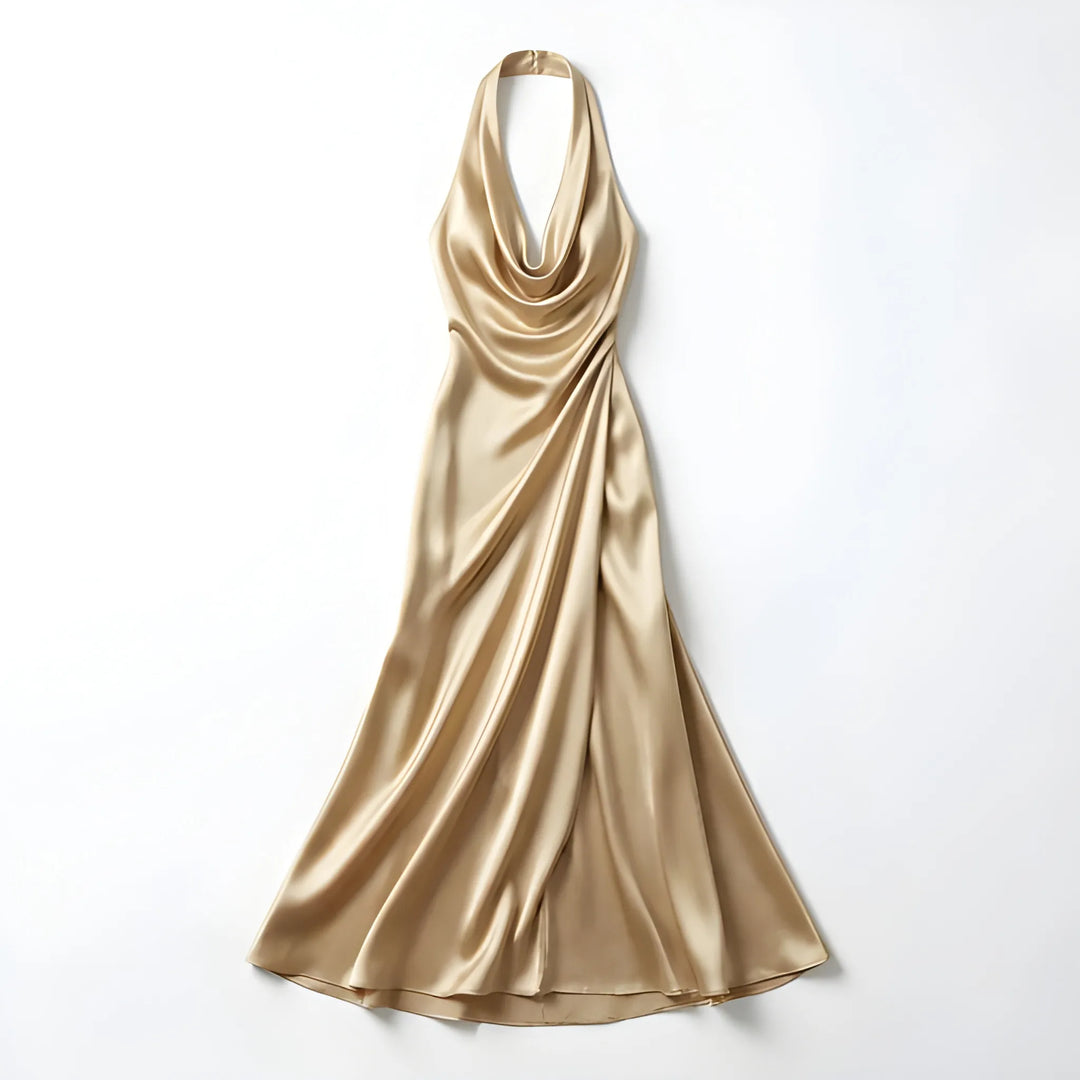 Women's Evening Elegant Maxi Dress with Halter Neck