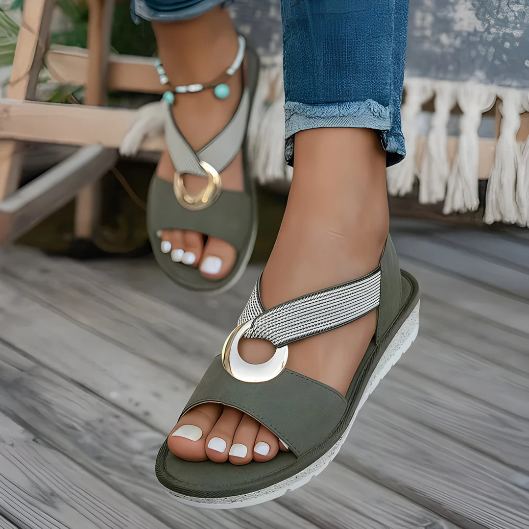 Women's Flat Comfy Sandals with Lightweight Sole