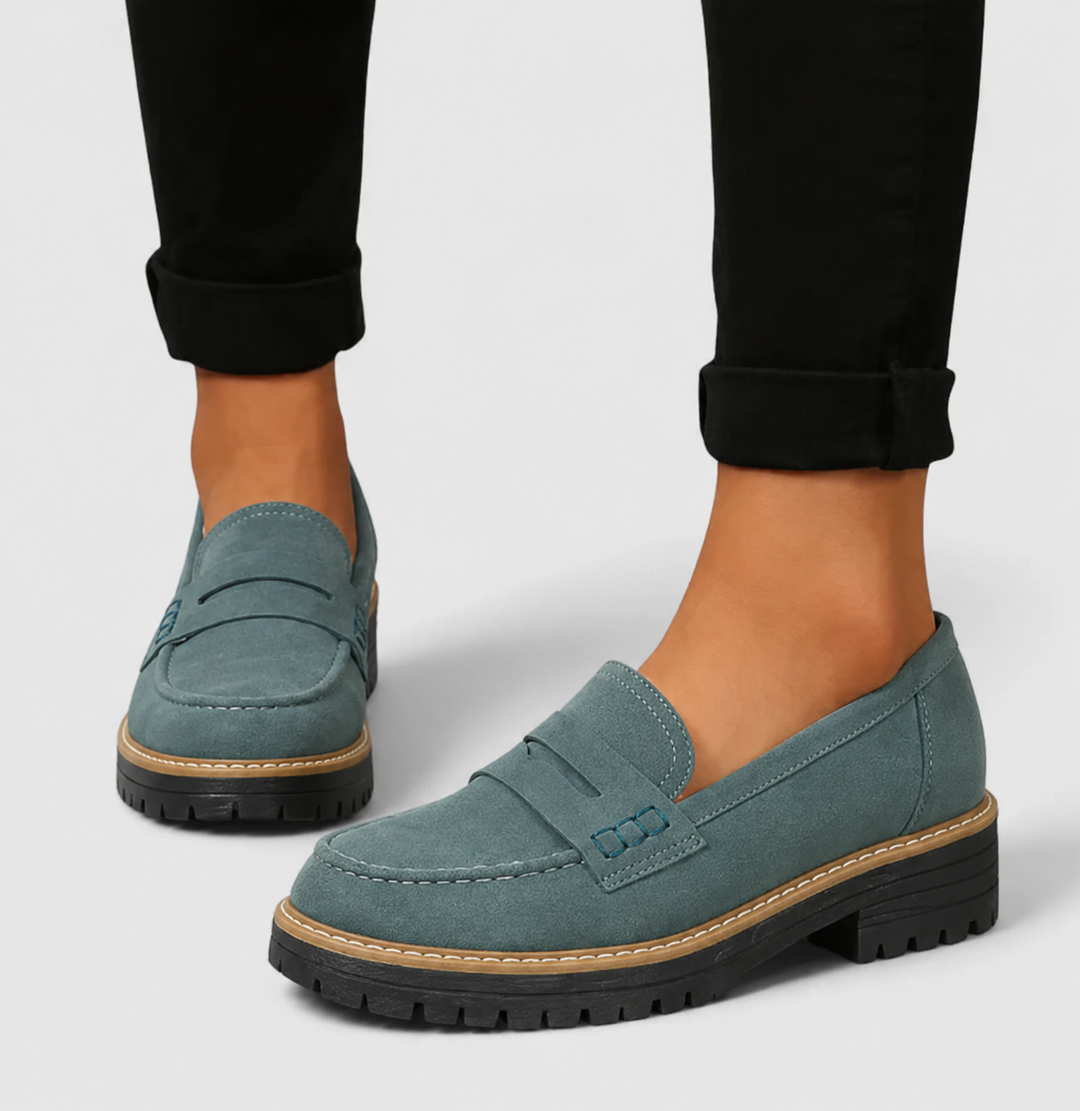 Women's Chunky Comfy Loafers with Cushioned Footbed