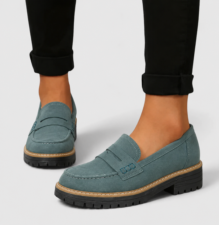 Women's Chunky Comfy Loafers with Cushioned Footbed