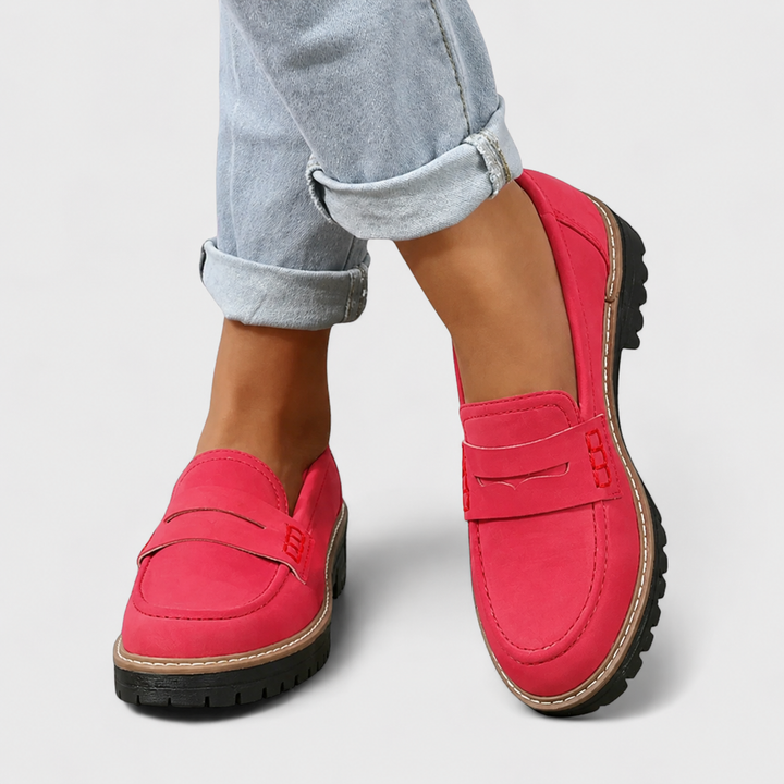 Women's Chunky Comfy Loafers with Cushioned Footbed