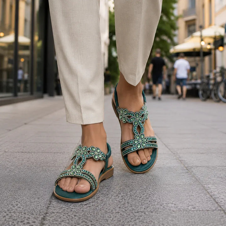 Women's Comfy Flat Sandals with Adjustable Strap