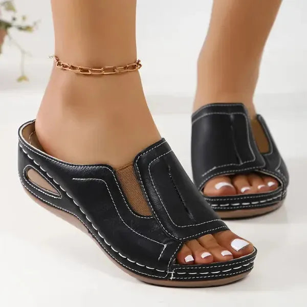 Women's Comfy Platform Sandals with Slip-on Design