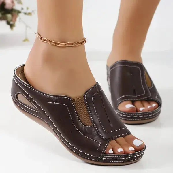 Women's Comfy Platform Sandals with Slip-on Design
