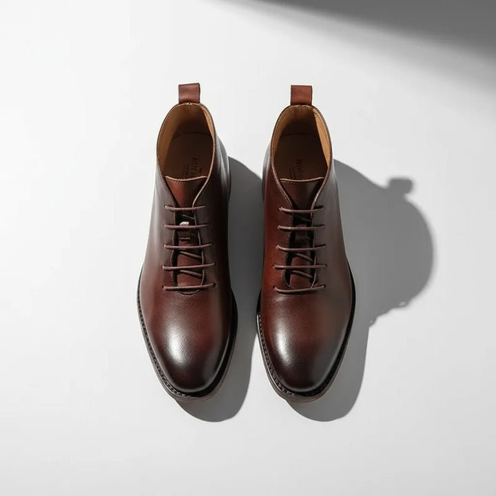 Men’s Ankle Flat Boots with Lace Up Closure