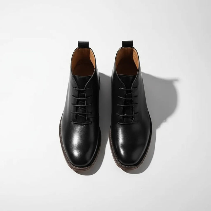 Men’s Ankle Flat Boots with Lace Up Closure