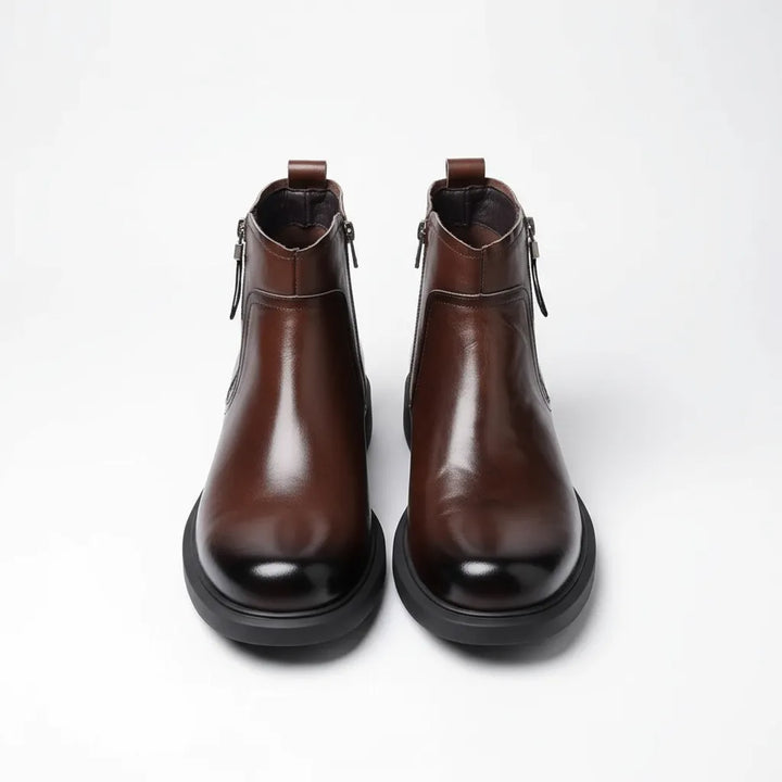 Men’s Ankle Flat Boots with Side Zip