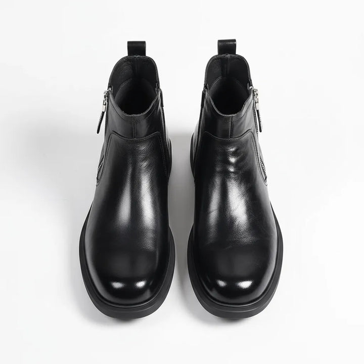 Men’s Ankle Flat Boots with Side Zip