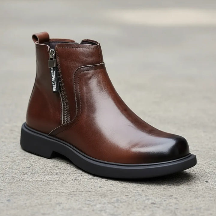 Men’s Ankle Flat Boots with Side Zip