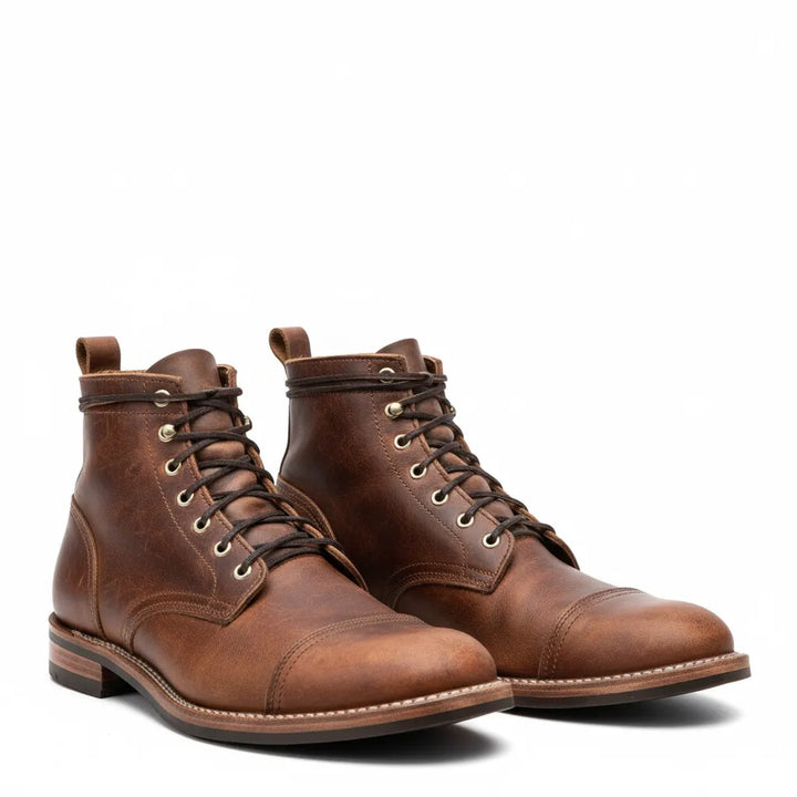 Men’s Ankle Vintage Boots with Lace-Up Closure