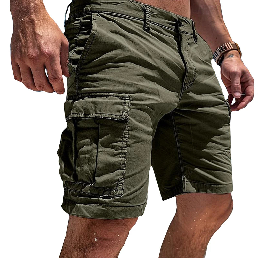 Men's Cargo Casual Shorts with Relaxed Fit and Functional Pockets