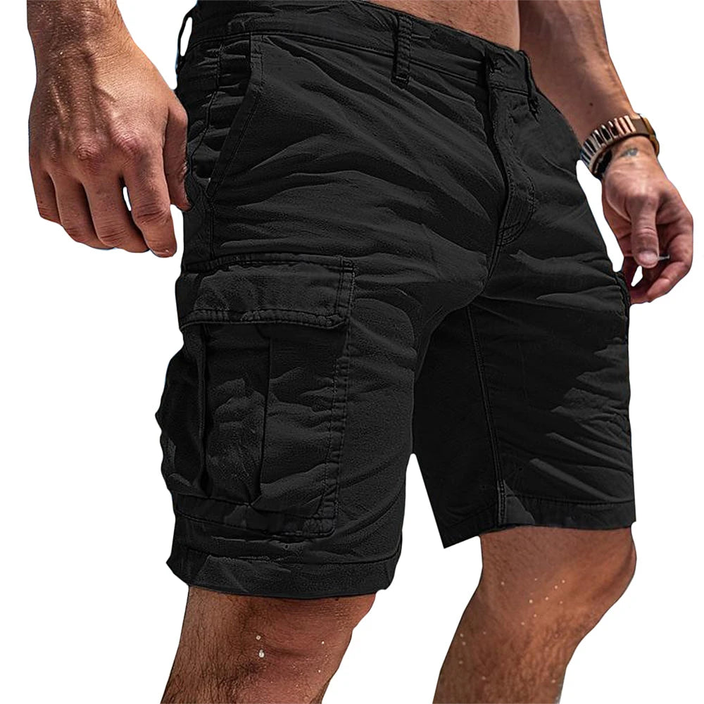 Men's Cargo Casual Shorts with Relaxed Fit and Functional Pockets
