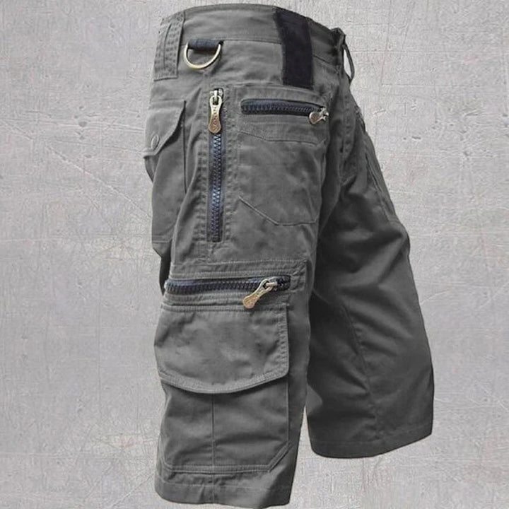 Men's Cargo Casual Shorts with Zip Pockets and Relaxed Fit