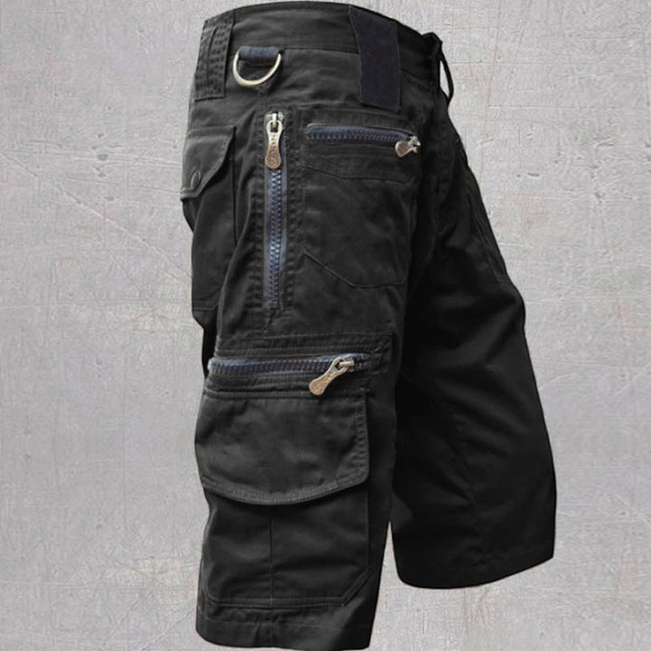 Men's Cargo Casual Shorts with Zip Pockets and Relaxed Fit