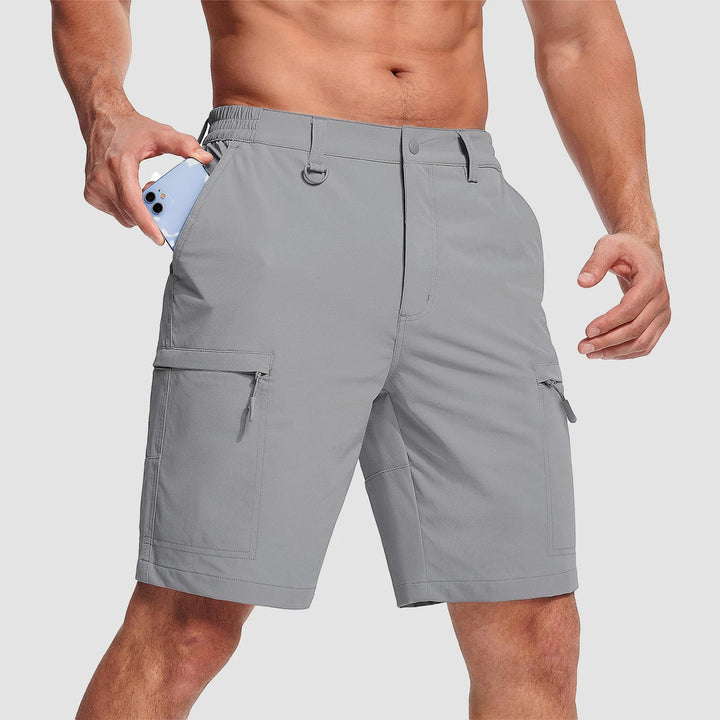 Men's Cargo Hiking Shorts with Zip Pockets and Relaxed Fit