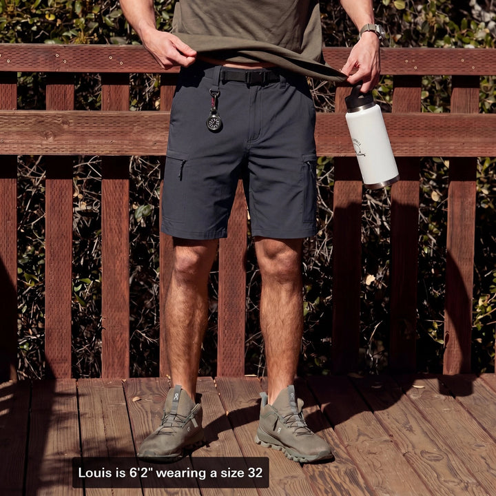 Men's Cargo Hiking Shorts with Zip Pockets and Relaxed Fit