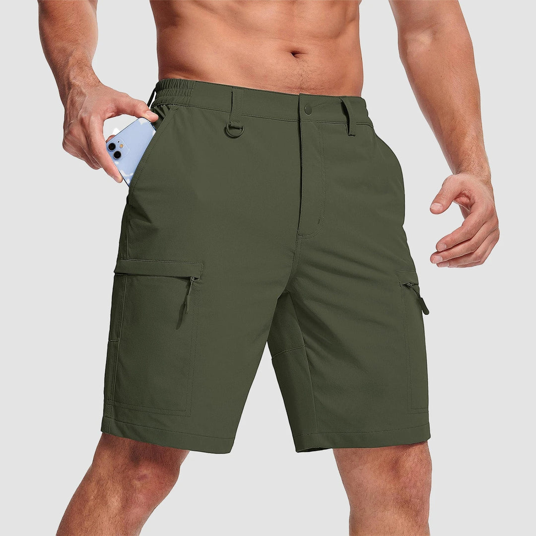 Men's Cargo Hiking Shorts with Zip Pockets and Relaxed Fit