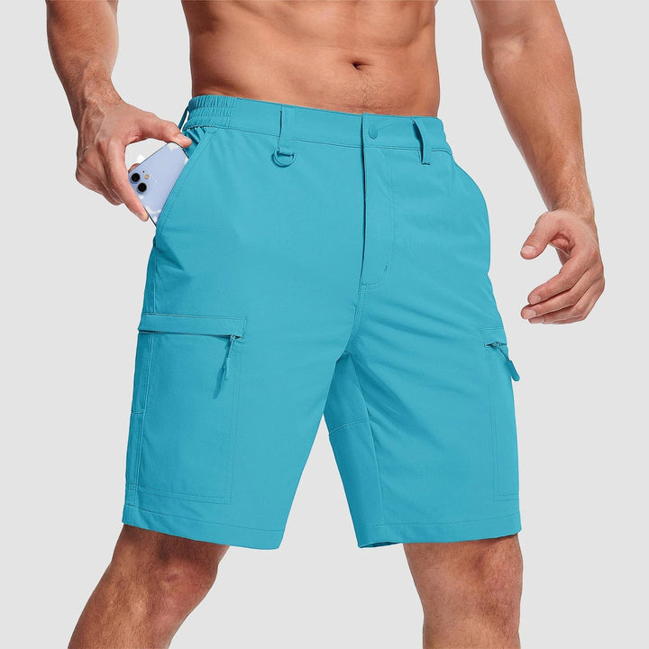 Men's Cargo Hiking Shorts with Zip Pockets and Relaxed Fit
