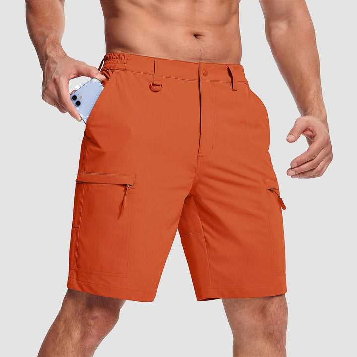 Men's Cargo Hiking Shorts with Zip Pockets and Relaxed Fit