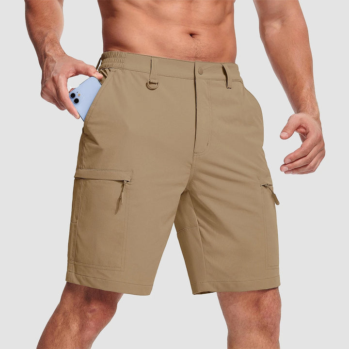 Men's Cargo Hiking Shorts with Zip Pockets and Relaxed Fit