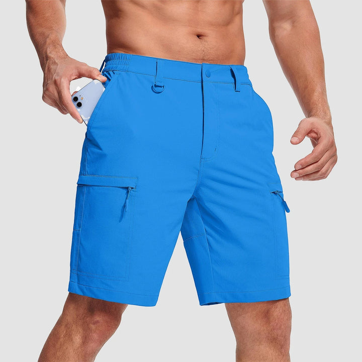 Men's Cargo Hiking Shorts with Zip Pockets and Relaxed Fit