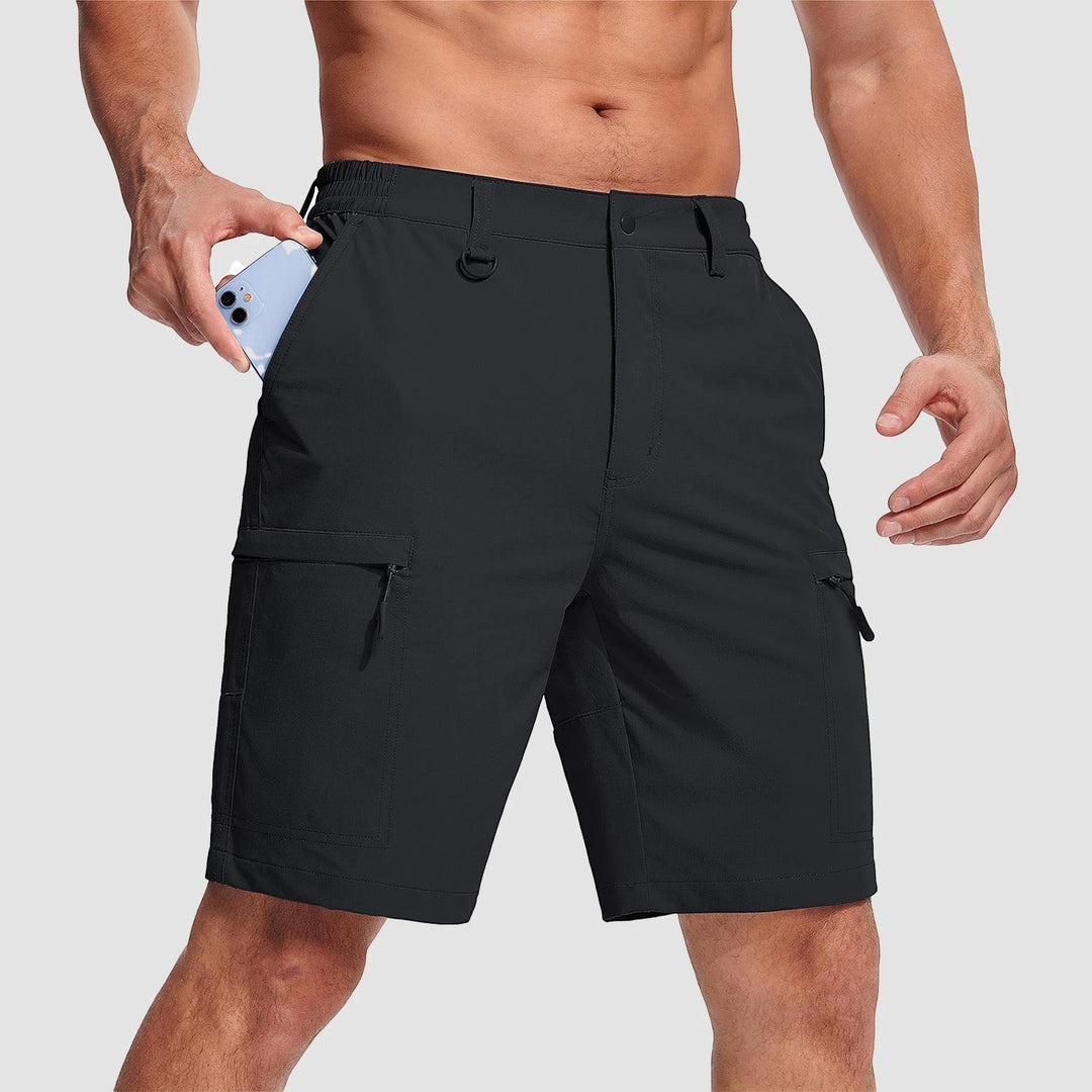 Men's Cargo Hiking Shorts with Zip Pockets and Relaxed Fit
