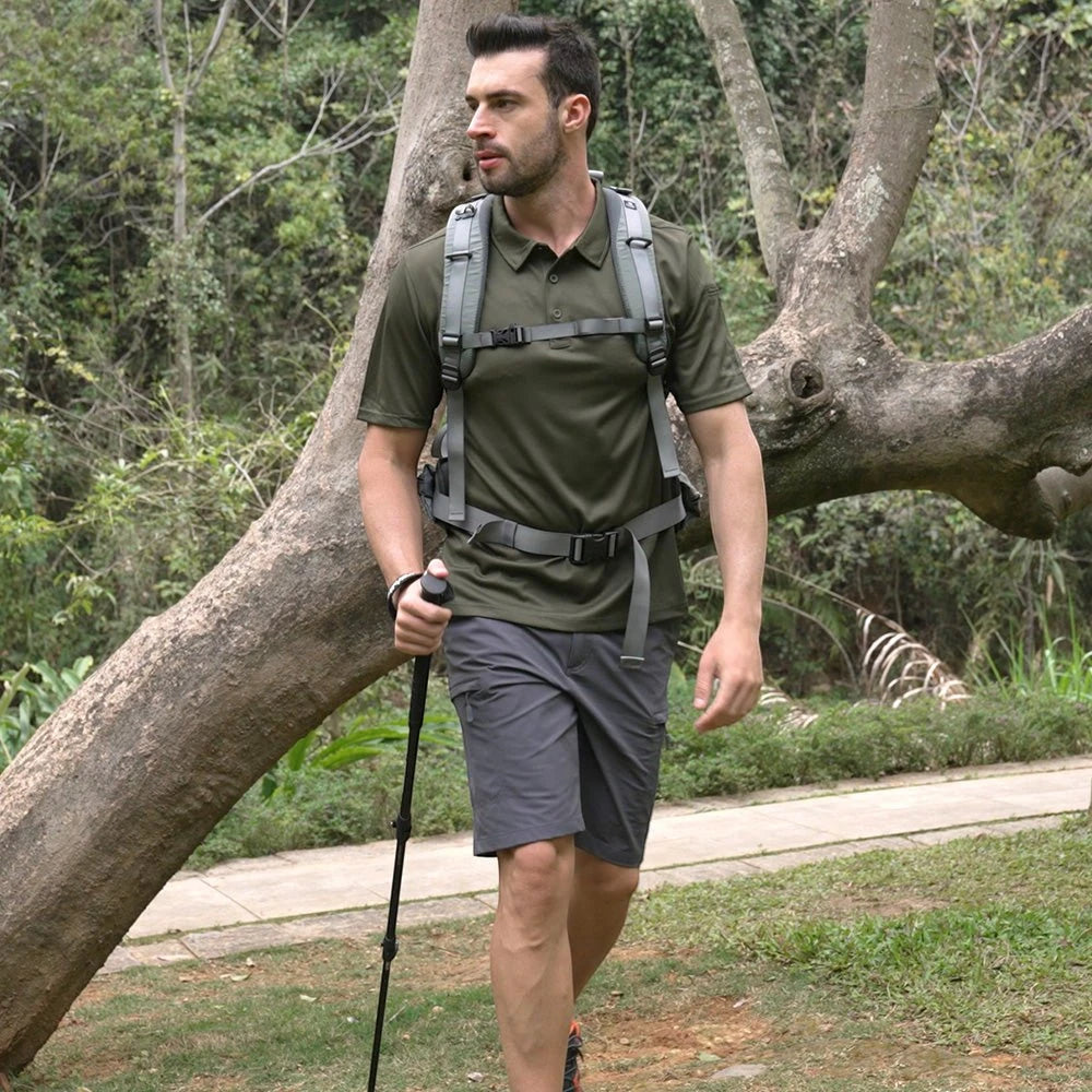 Men's Cargo Hiking Shorts with Zip Pockets and Relaxed Fit