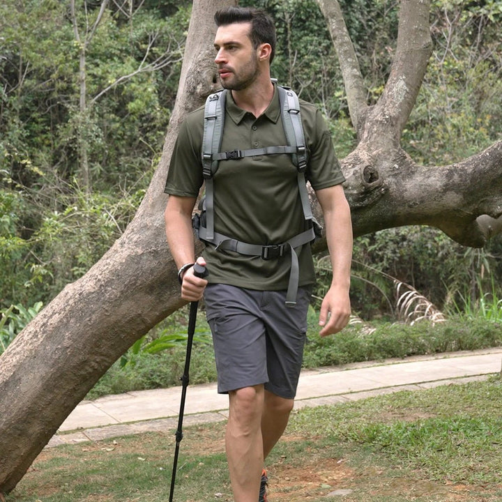Men's Cargo Hiking Shorts with Zip Pockets and Relaxed Fit