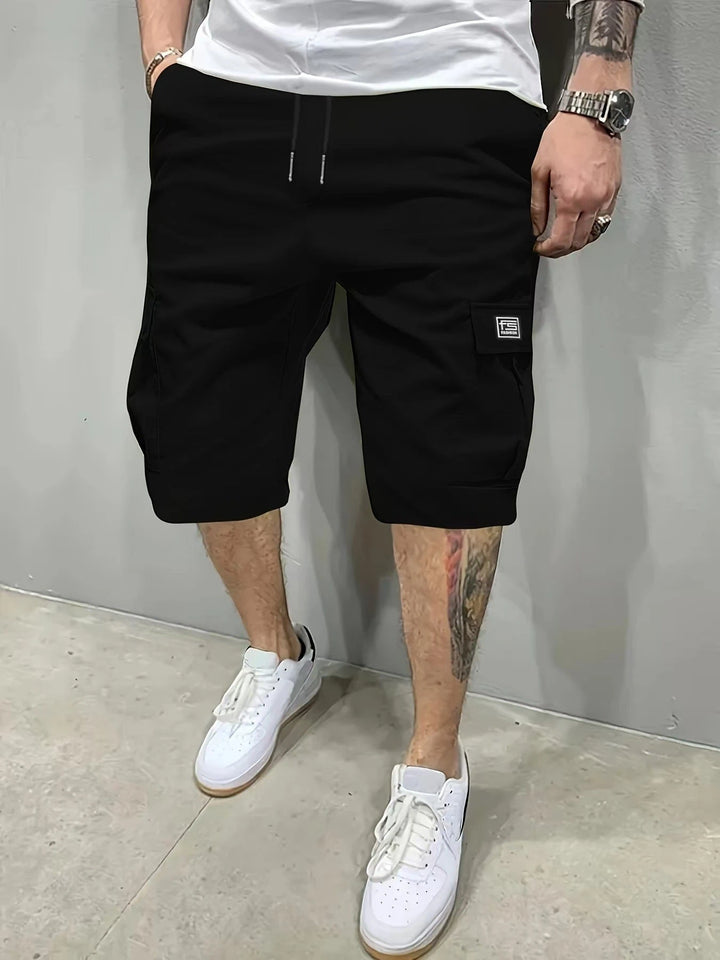 Men's Casual Cargo Shorts with Knee Length and Drawstring