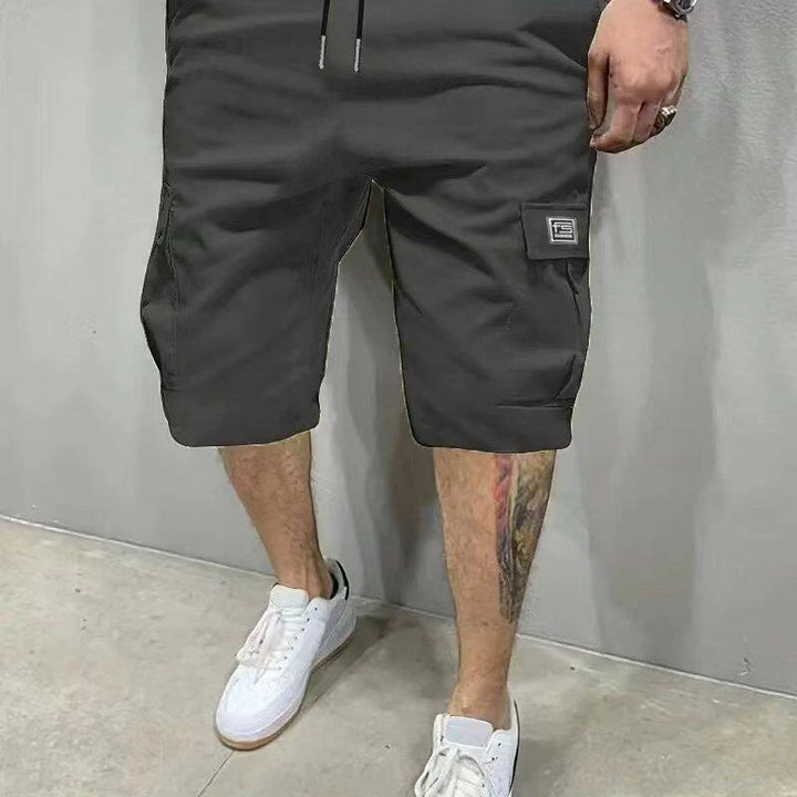 Men's Casual Cargo Shorts with Knee Length and Drawstring