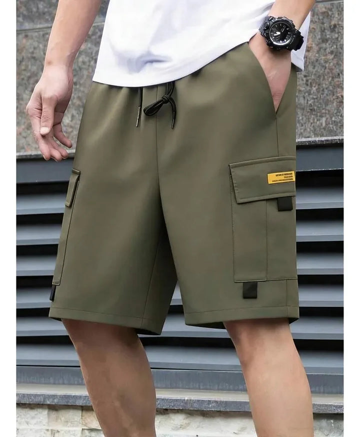 Men's Casual Cargo Shorts with Knee Length and Pockets