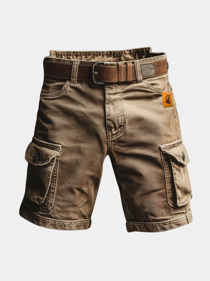 Men's Casual Cargo Shorts with Relaxed Fit and Buttoned Pockets