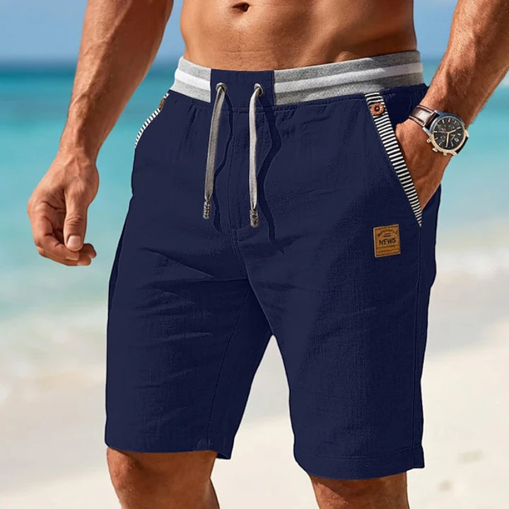 Men's Casual Low Rise Shorts with Drawstring and Functional Pockets