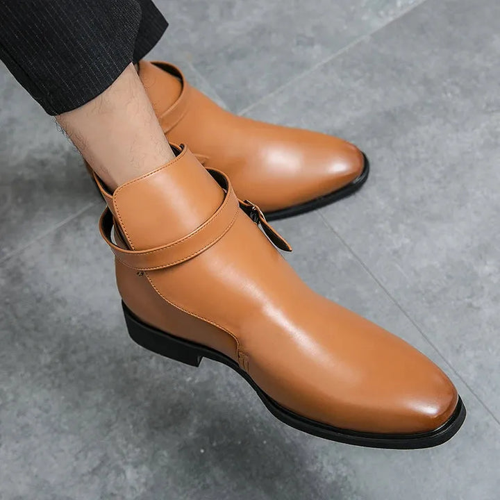 Men’s Classic Formal Boots with Buckle Detail