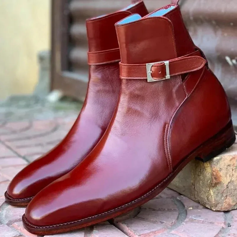 Men’s Classic Formal Boots with Buckle Detail
