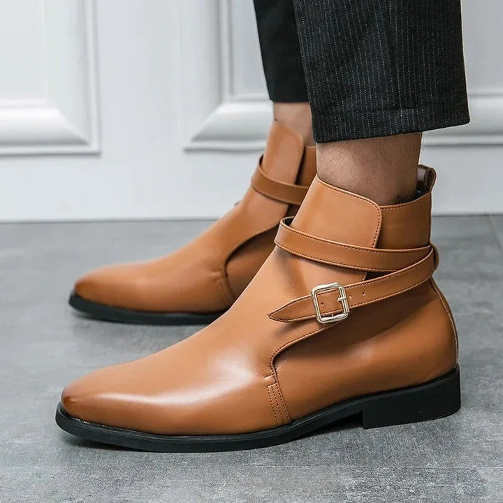 Men’s Classic Formal Boots with Buckle Detail