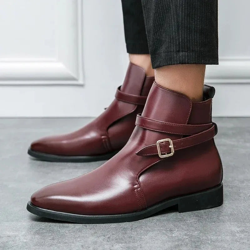 Men’s Classic Formal Boots with Buckle Detail
