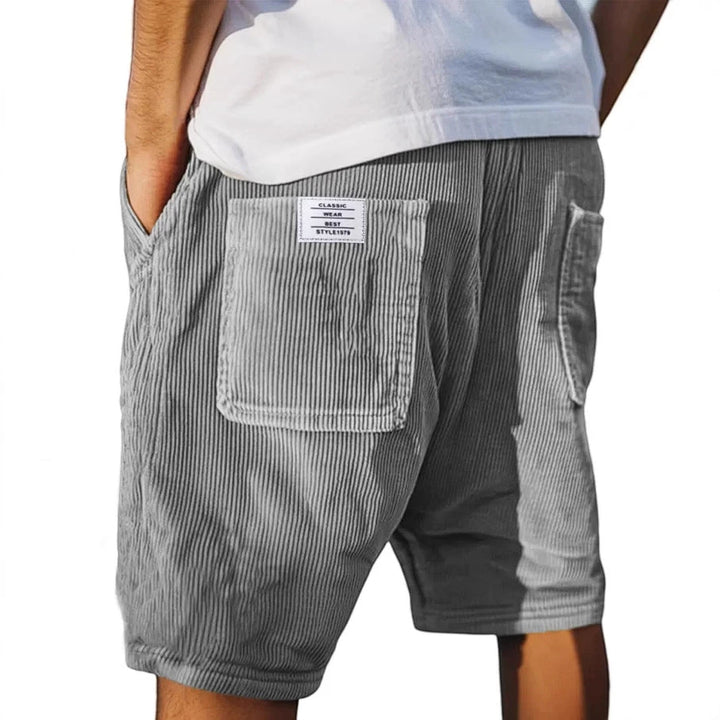 Men's Corduroy Casual Shorts with Relaxed Fit and Side Pockets