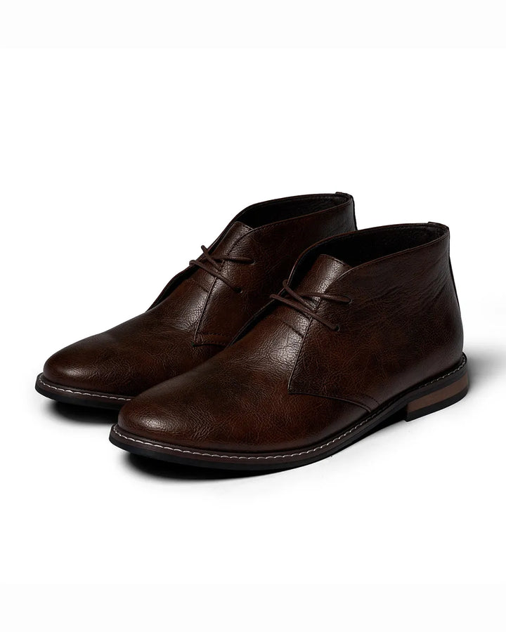 Men’s Flat Ankle Boots with Lace Up Front