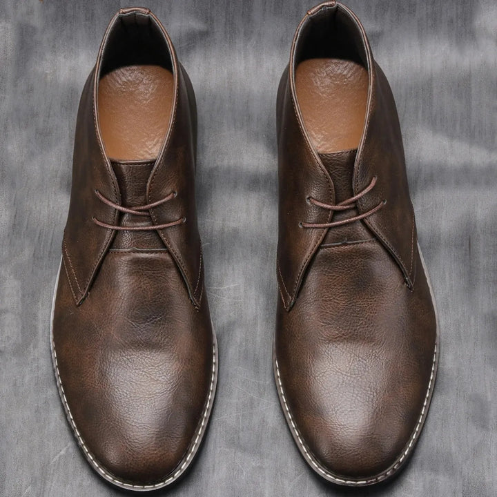Men’s Flat Ankle Boots with Lace Up Front